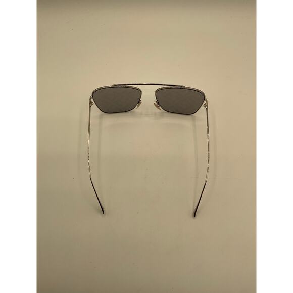 Fendi Logo Mirrored Aviator Sunglasses, Silver Frame/Blue Lenses , FF 0406/S main image 6